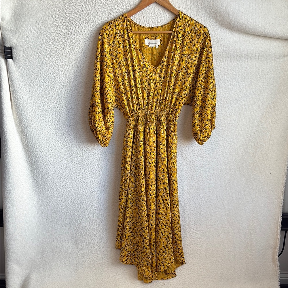 Anthropologie Yellow Midi Dress